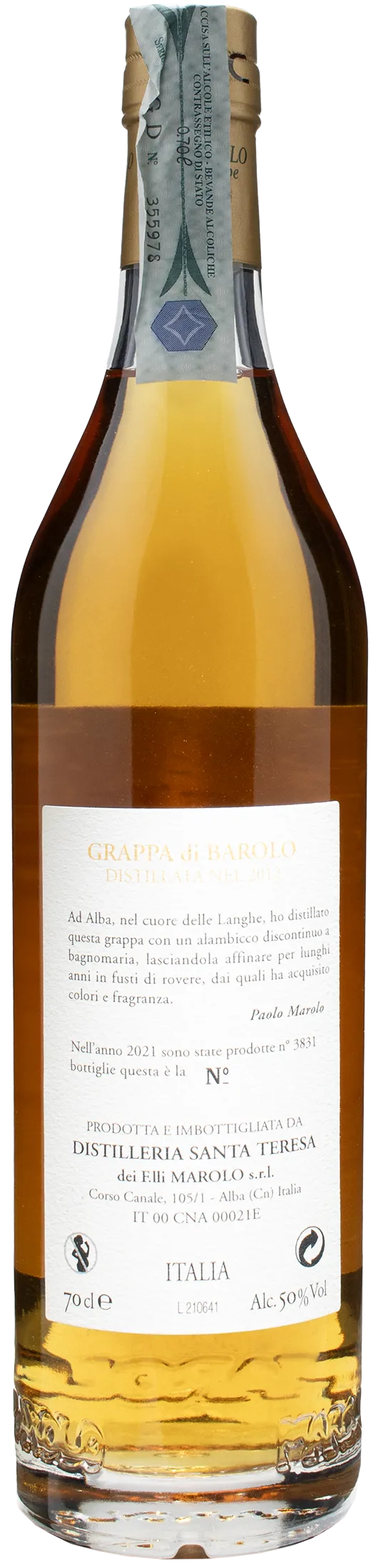 Distilleria Marolo Grappa di Barolo 9 Anni 0.7L