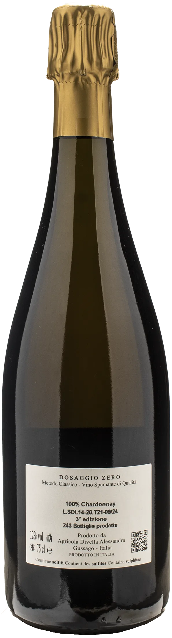 Divella Spumante Solera Dosaggio Zero Metodo Classico