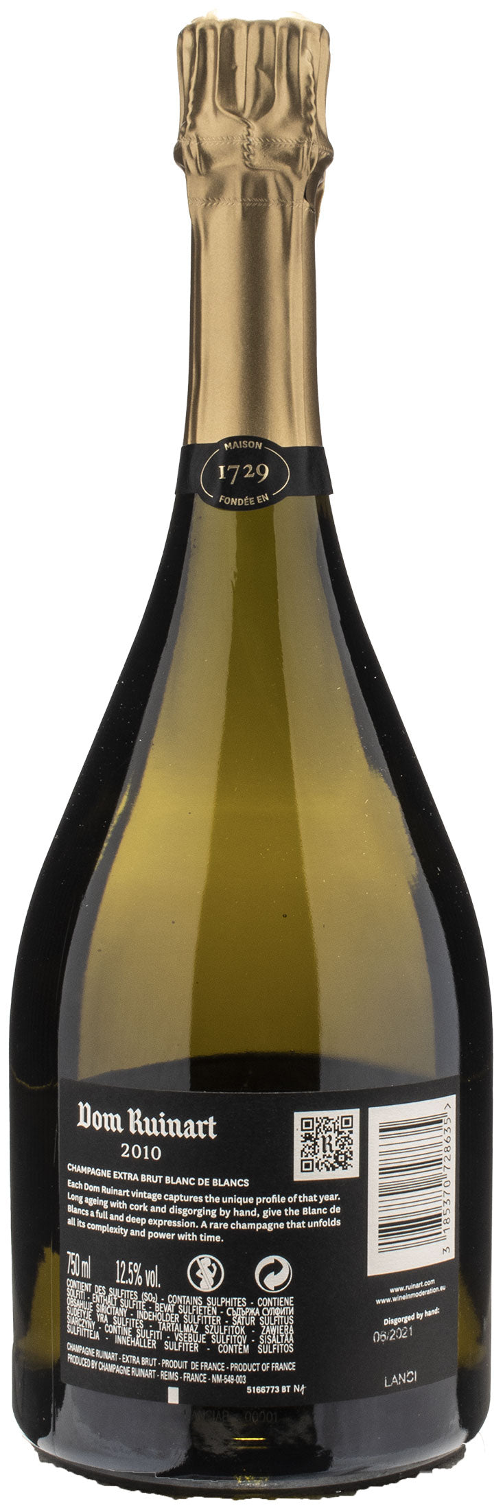 Dom Ruinart Champagne Blanc de Blancs Extra Brut 2010