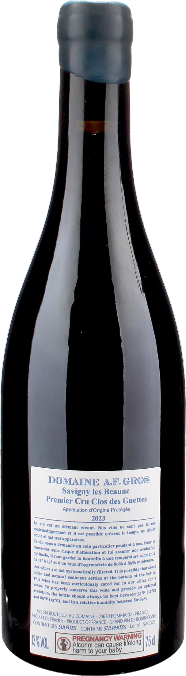 Domaine A.F. Gros Savigny les Beaune Rouge 1er Cru Clos des Guettes 2023