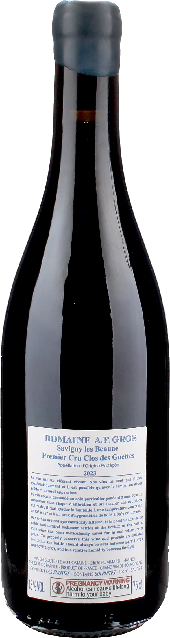 Domaine A.F. Gros Savigny les Beaune Rouge 1er Cru Clos des Guettes 2023