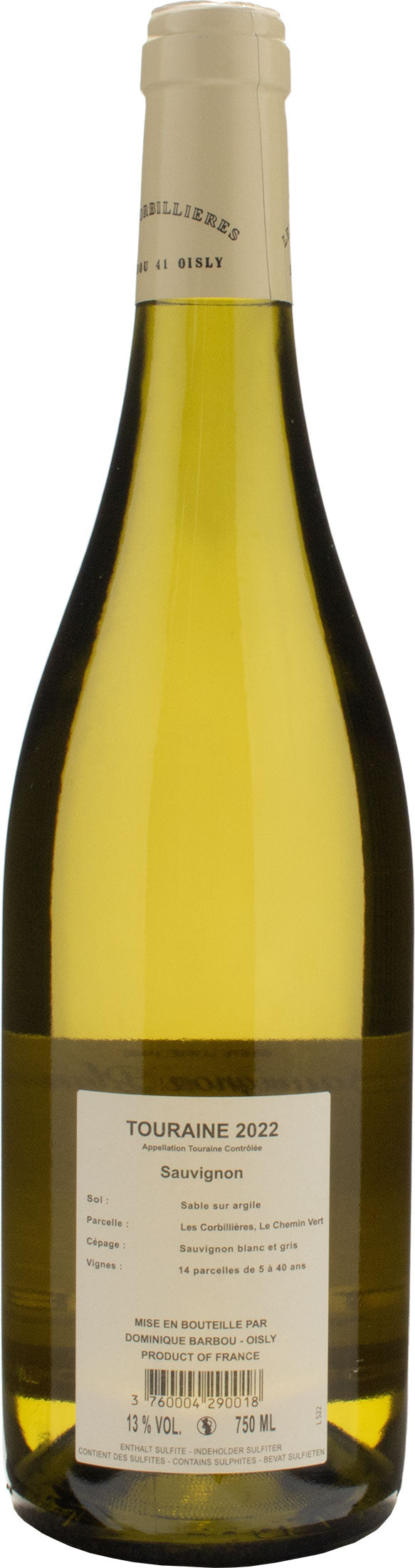 Domaine Barbou Touraine Sauvignon Blanc 2022