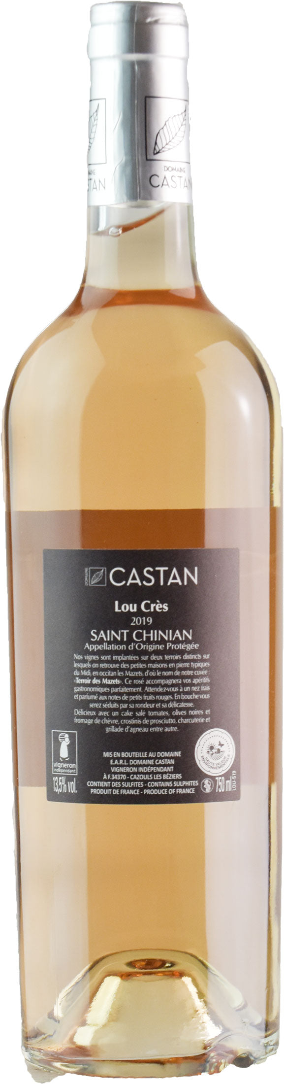 Domaine Castan Saint Chinian Rosè Lou Cres 2019