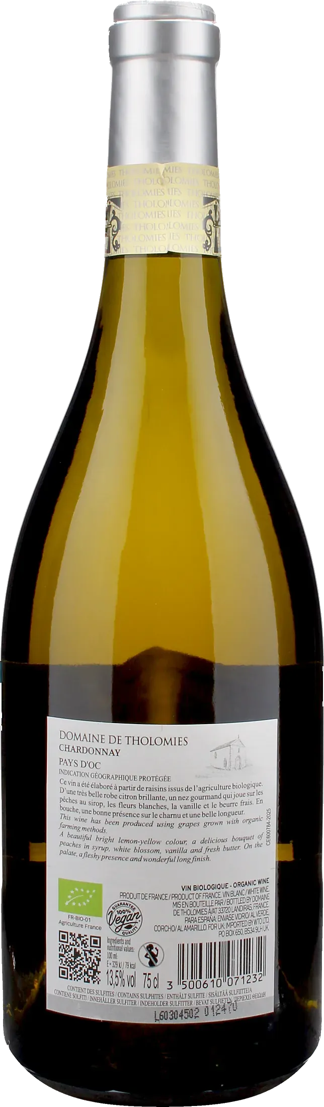 Domaine de Tholomies La Chapelle Pays d'Oc Chardonnay 2025