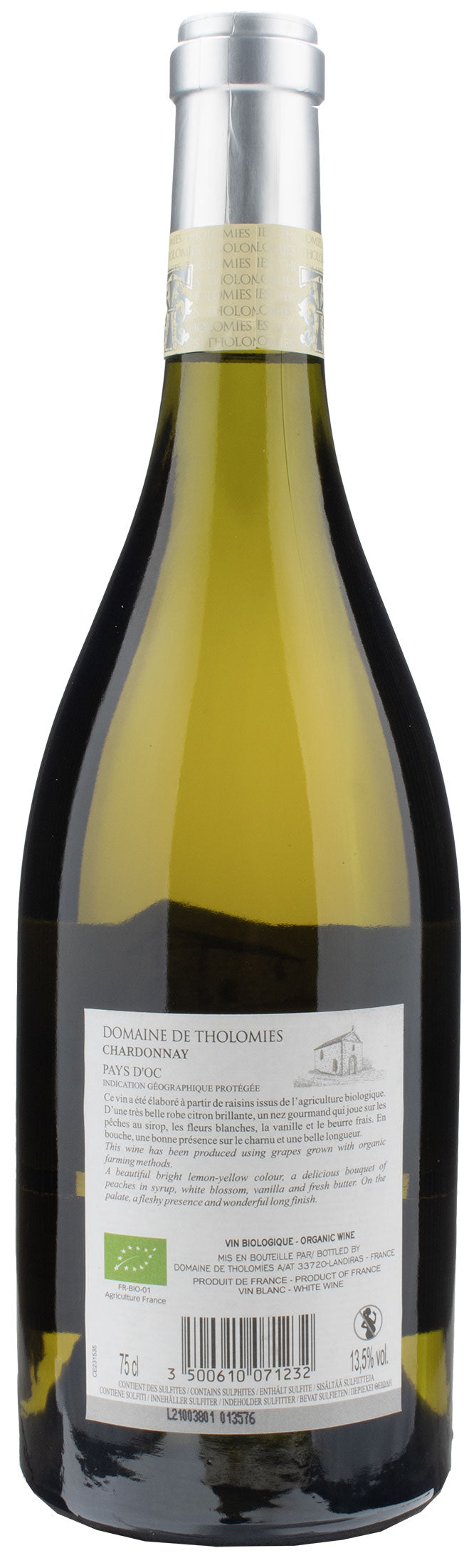 Domaine de Tholomies La Chapelle Pays D'OC Chardonnay Bio 2021