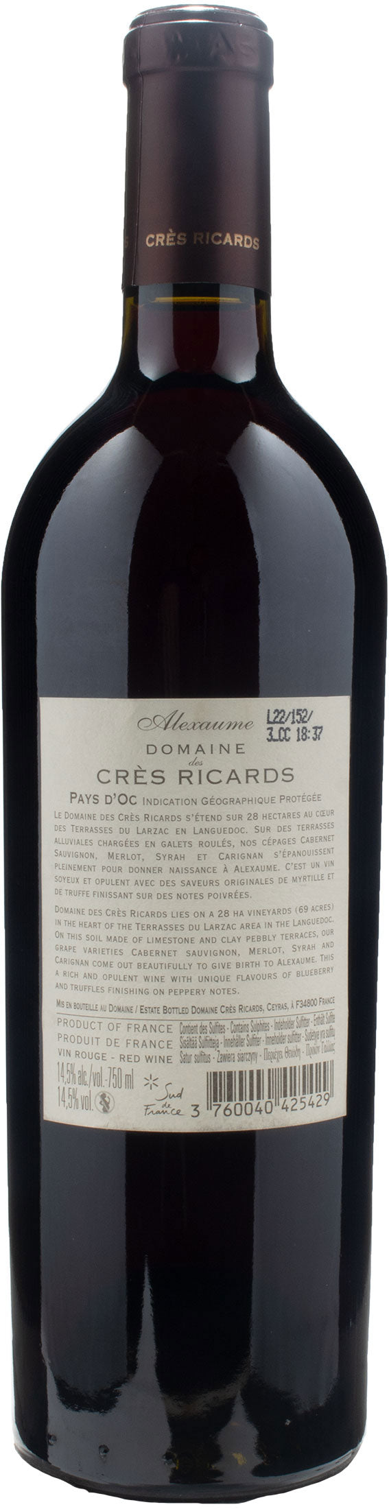 Domaine Des Cres Ricards Pays D'OC Alexaume 2020