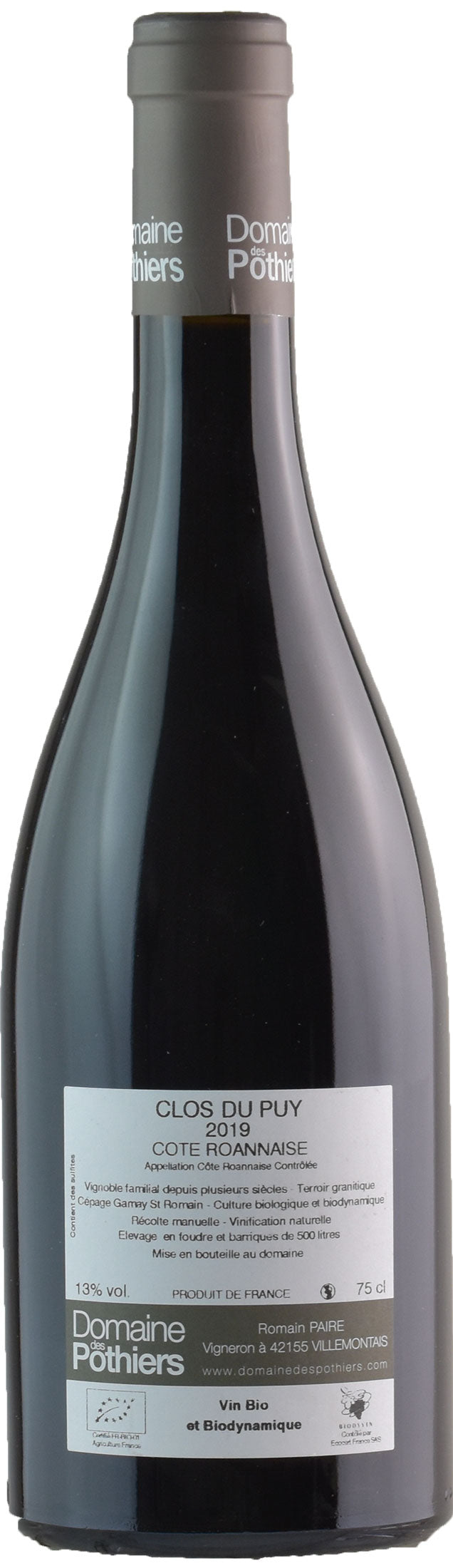 Domaine des Pothiers Cote Roannaise Rouge Clos de Puy 2019