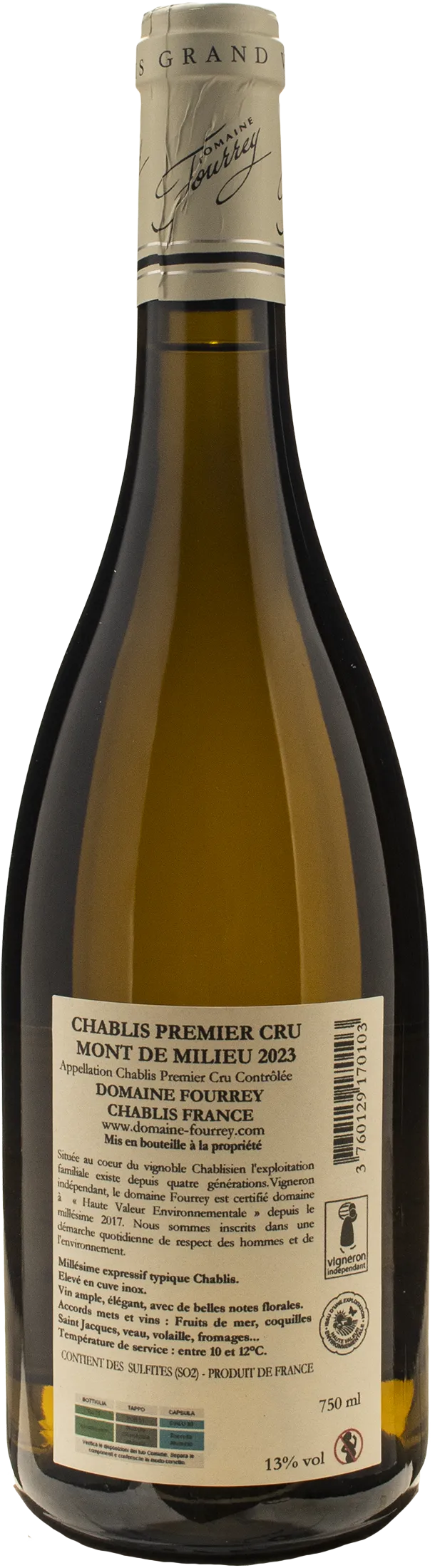 Domaine Fourrey Chablis 1er Cru Mont de Milieu 2023