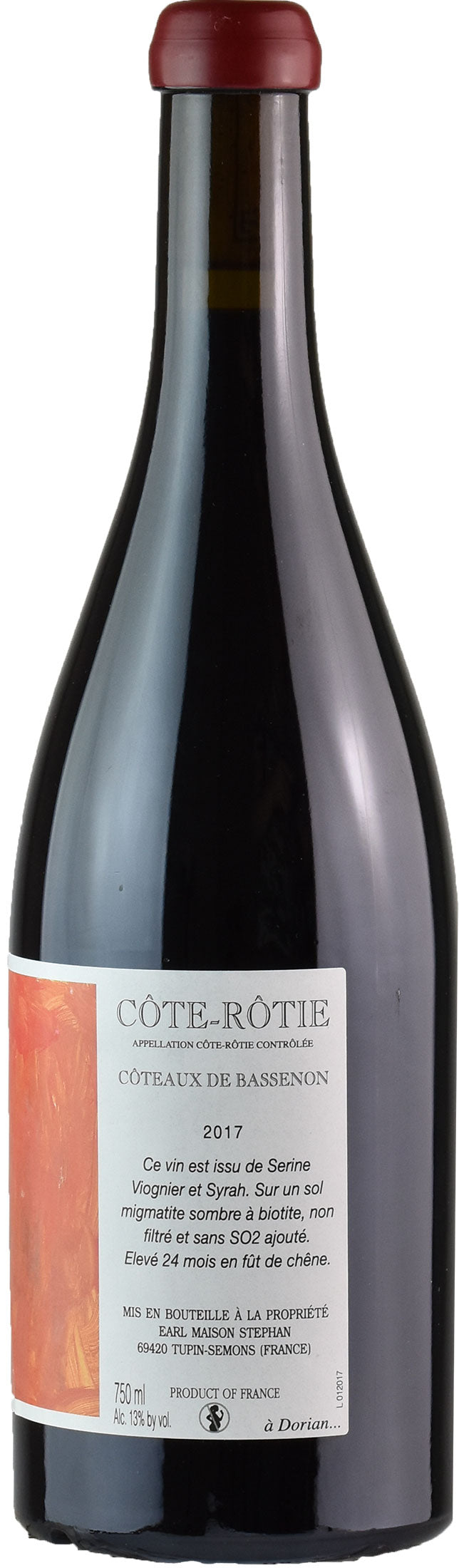 Domaine J-M Stephan Cote Rotie Coteaux du Bassenon 2017