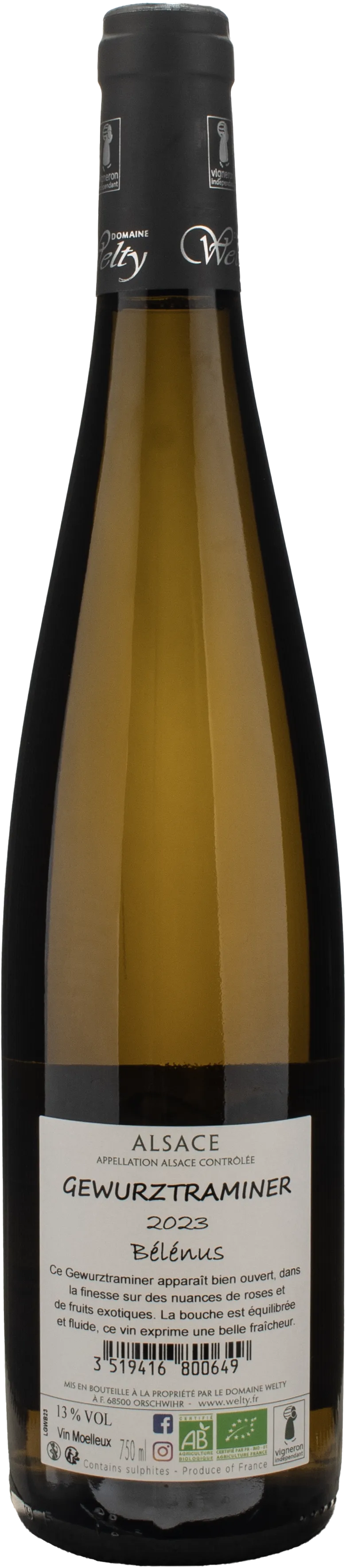 Domaine Jean Michel Welty Gewurztraminer Belenus 2023