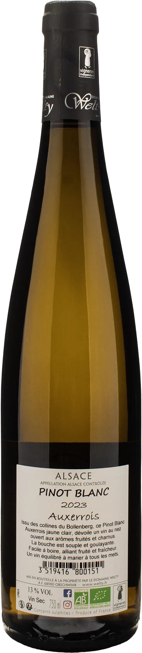 Domaine Jean Michel Welty Pinot Blanc Auxerrois 2023