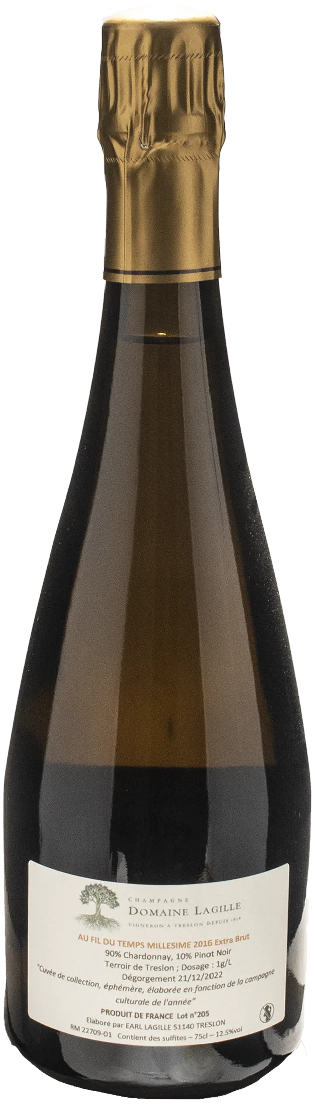 Domaine Lagille Champagne Au Fil du Temps Extra Brut 2016