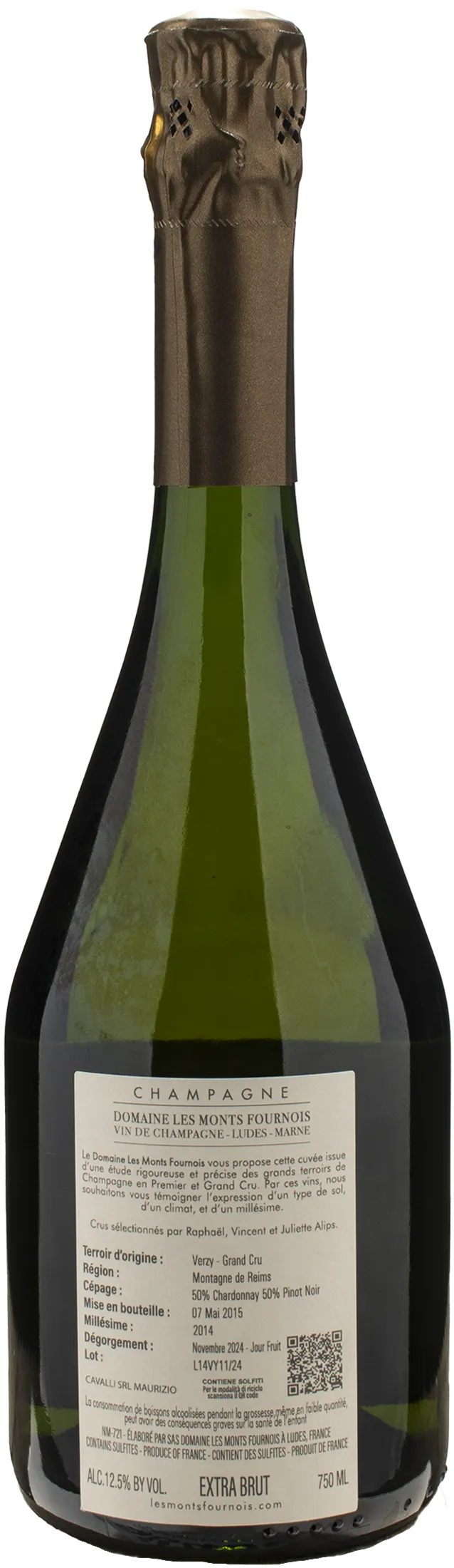 Domaine Les Monts Fournois Champagne Grand Cru Montagne Verzy Extra Brut 2014