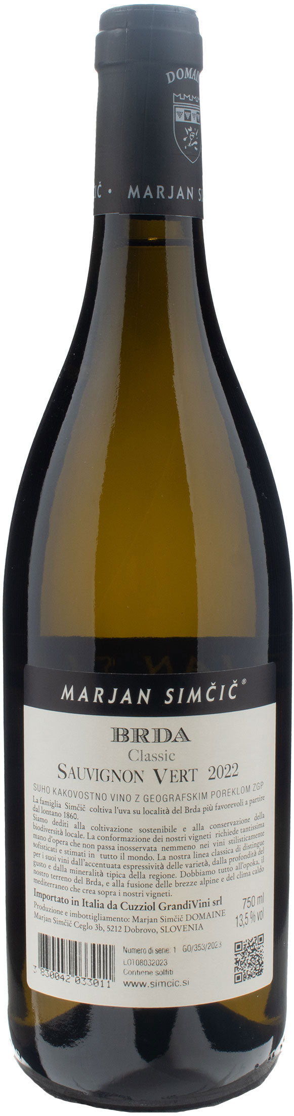 Marjan Simcic Sauvignon Vert BRDA Classic 2022