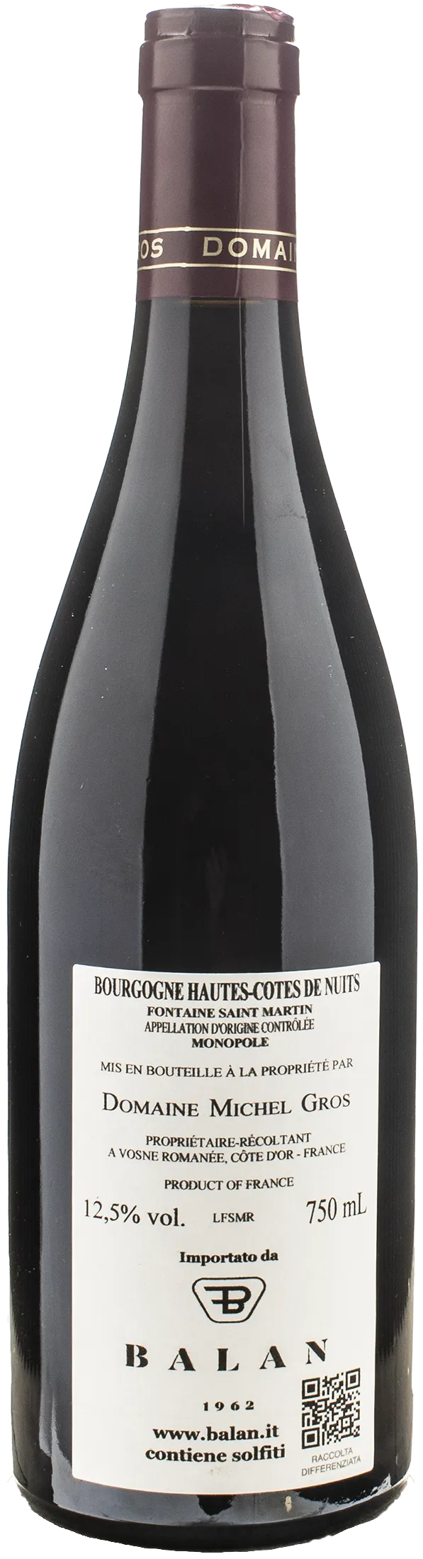 Domaine Michel Gros Hautes Cotes de Nuits Fontaine Saint Martin Monopole 2021