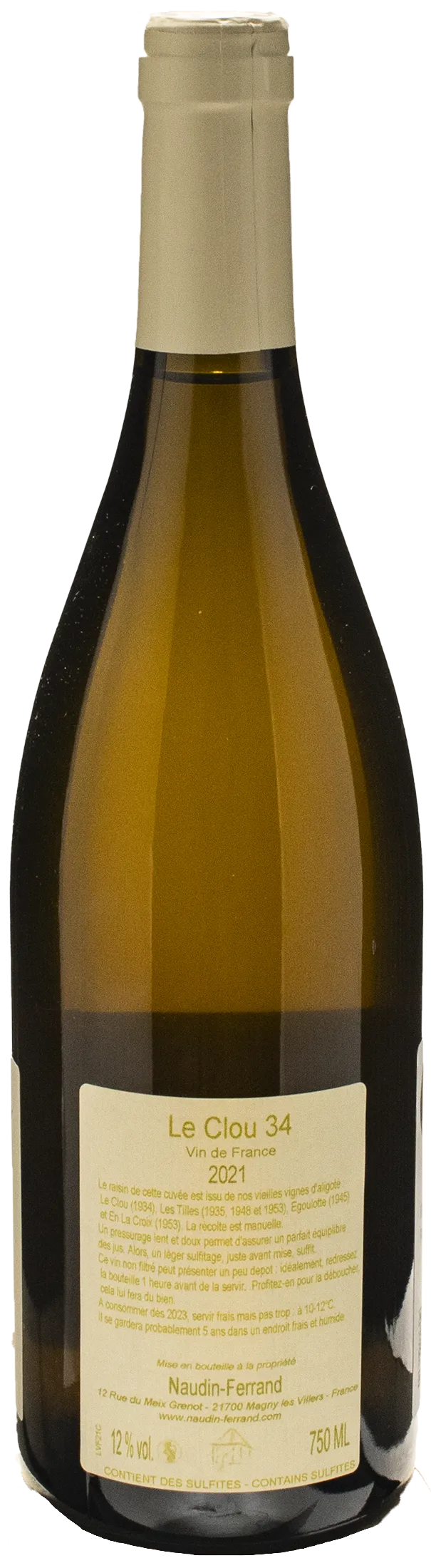 Claire Naudin Ferrand Aligote Le Clou 34 2021
