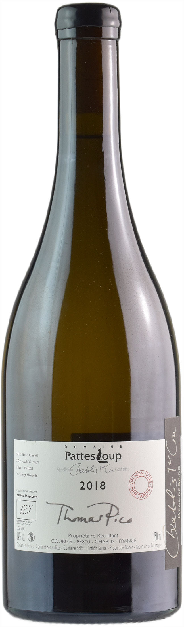 Domaine Pattes Loup Chablis Beauregard 2018