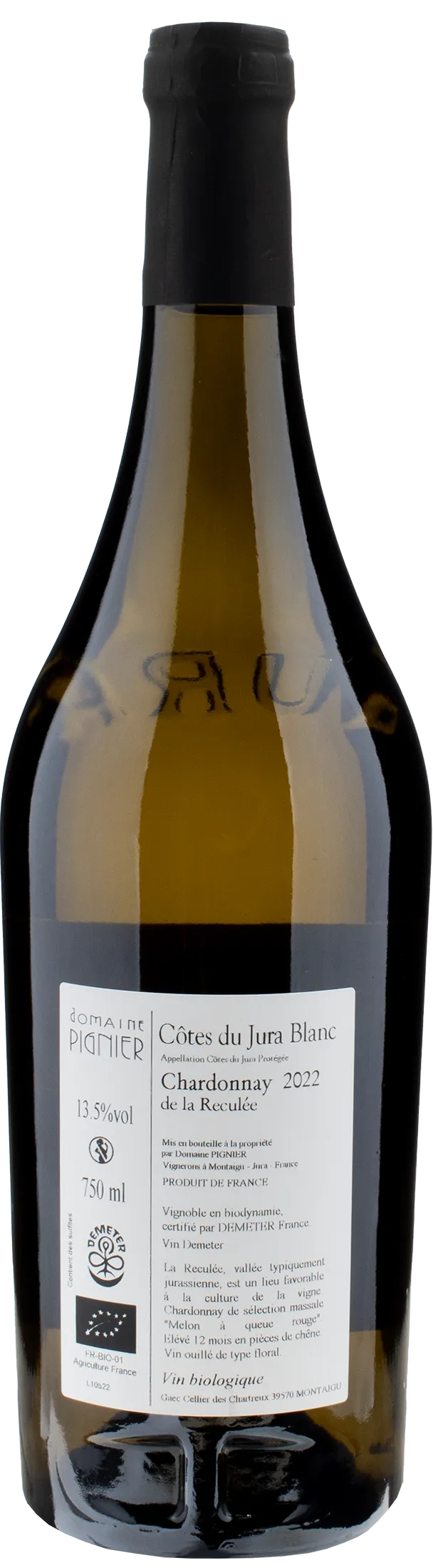 Domaine Pignier Cotes du Jura Chardonnay Reculee 2022