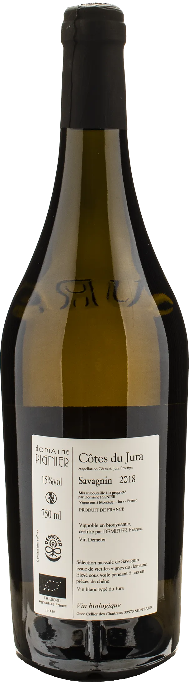 Domaine Pignier Cotes du Jura Savagnin 2018
