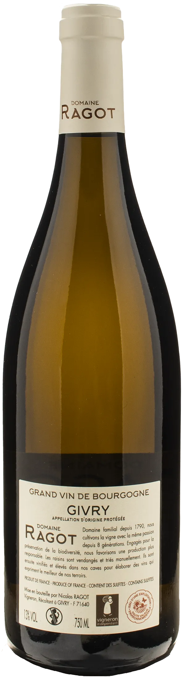 Domaine Ragot Bourgogne Givry Blanc Champ Pourot 2022