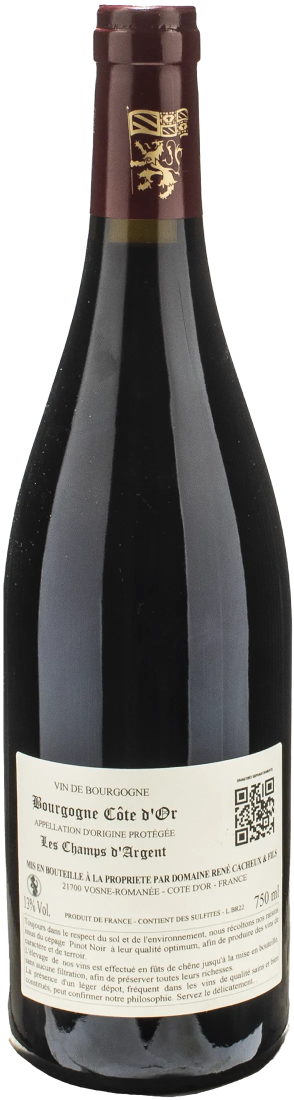 Domaine Rene Cacheux Bourgogne Rouge Les Champs d'Argent 2022