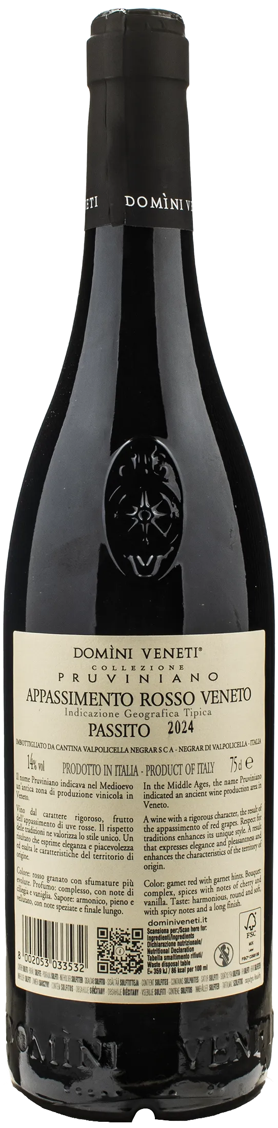 Domini Veneti Appassimento Passito Rosso Collezione Pruviniano 2024