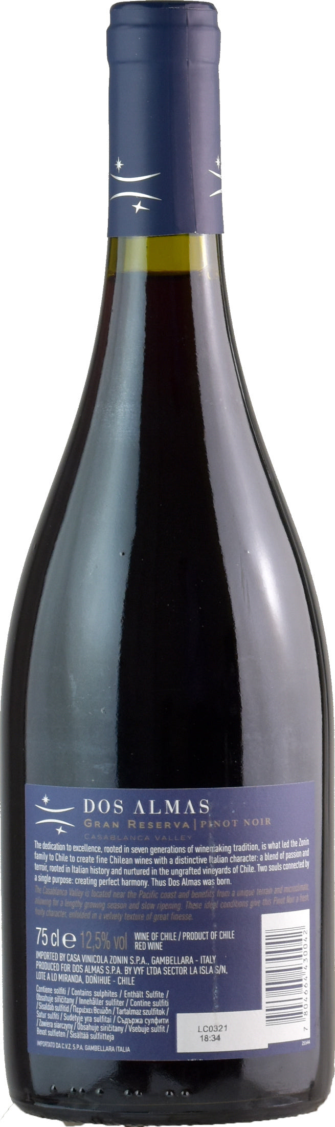 Dos Almas Pinot Nero Gran Reserva Casablanca 2018