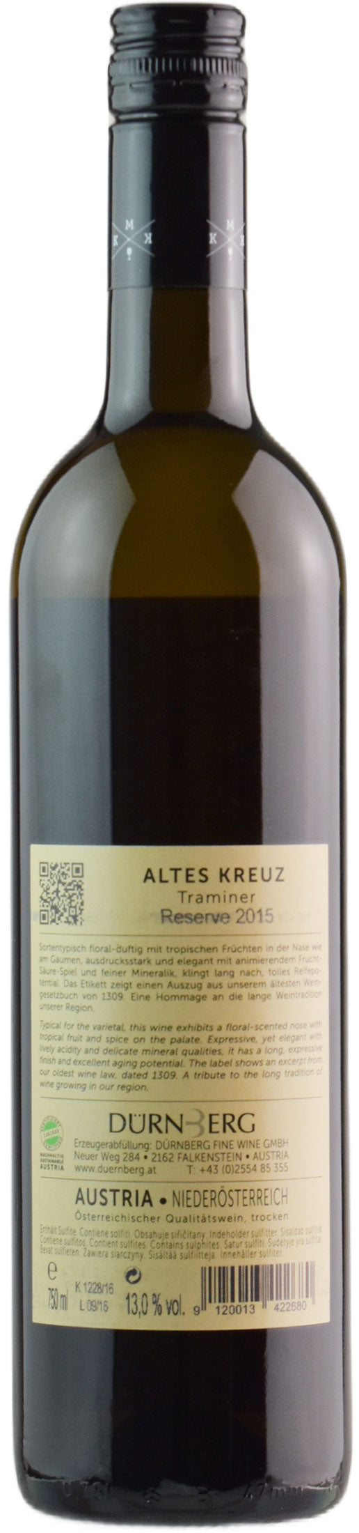 Durnberg Altes Kreutz Traminer Reserve 2015