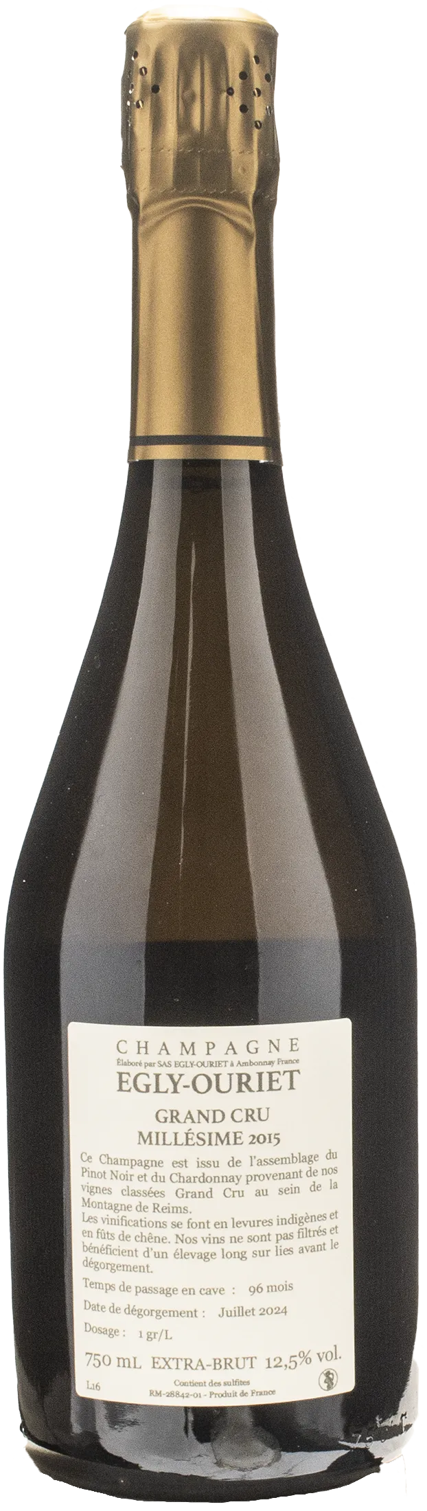 Egly Ouriet Champagne Grand Cru Extra Brut Millesime 2015