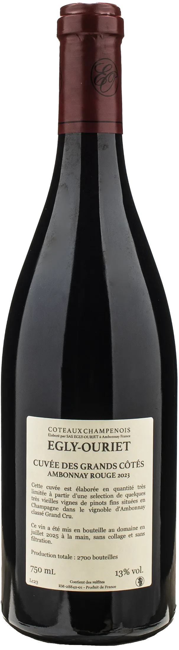 Egly Ouriet Coteaux Champenois Ambonnay Rouge Cuvee des Grands Cotes 2023
