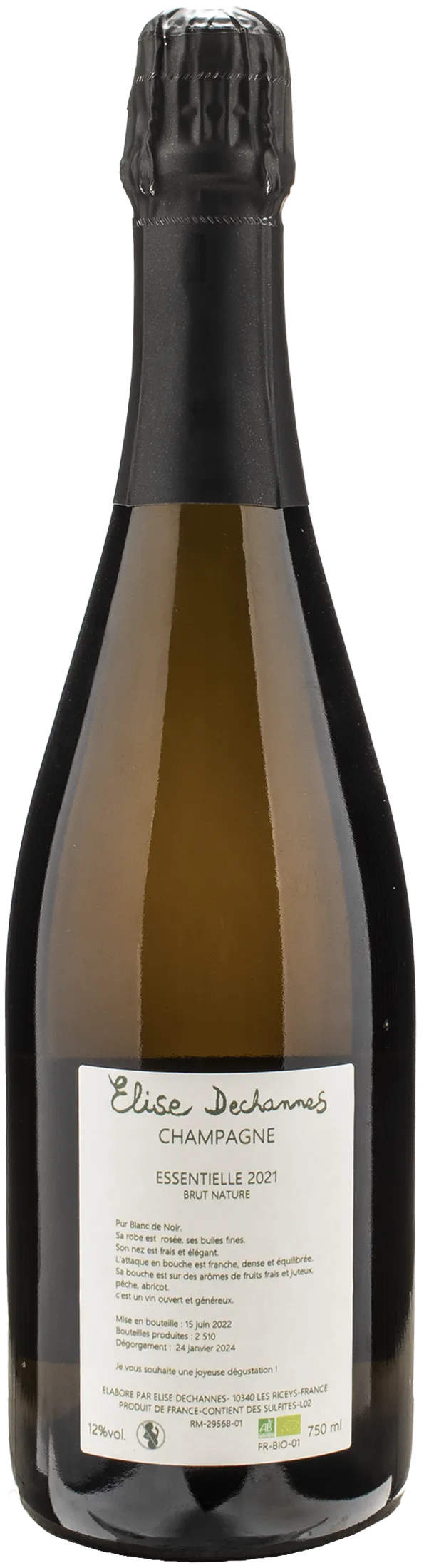 Elise Dechannes Champagne Essentielle Brut Nature 2021