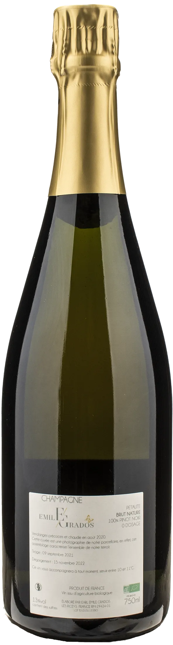 Emile Grados Champagne Brut Nature Petalite Dosage Zero 2020