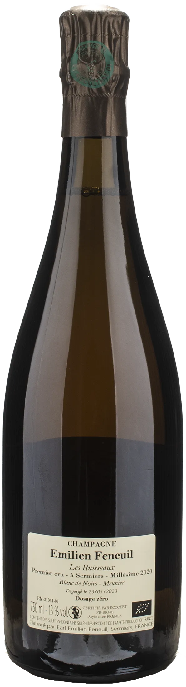 Emilien Feneuil Champagne 1er Cru Blanc de Noirs Les Ruisseaux Dosage Zero 2020