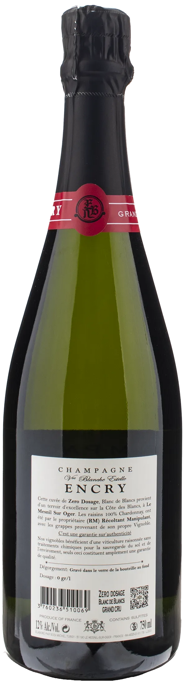 Encry Champagne Grand Cru Blanc de Blancs Zero Dosage