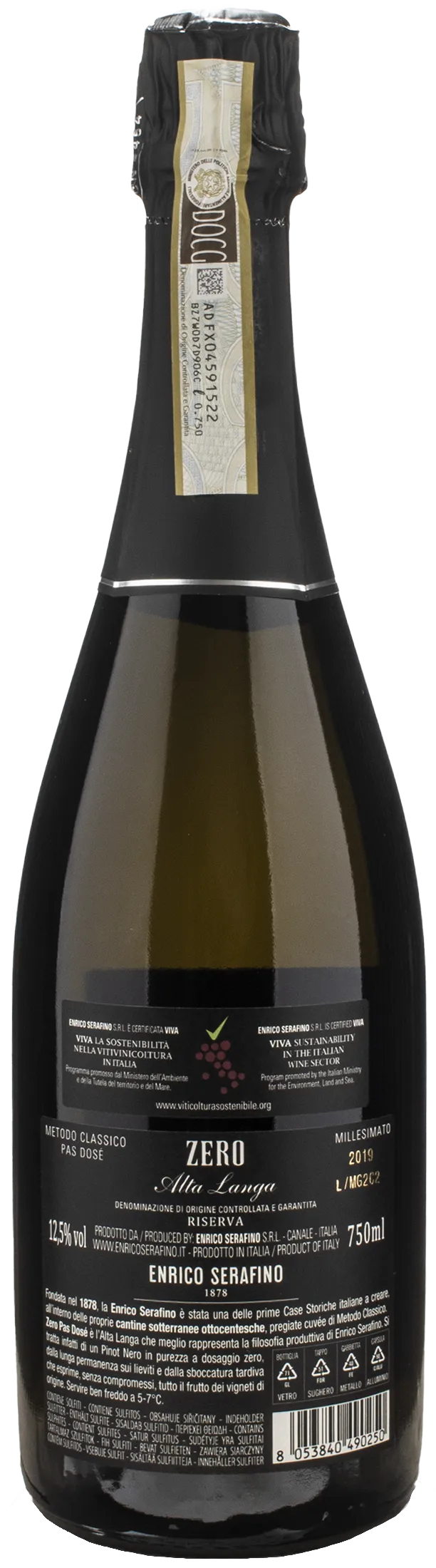 Enrico Serafino Zero Alta Langa Pas Dose Riserva Sboccatura Tardiva 2019