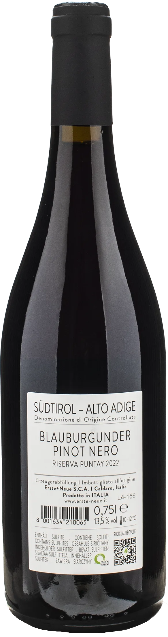 Erste Neue Puntay Pinot Nero Riserva 2022