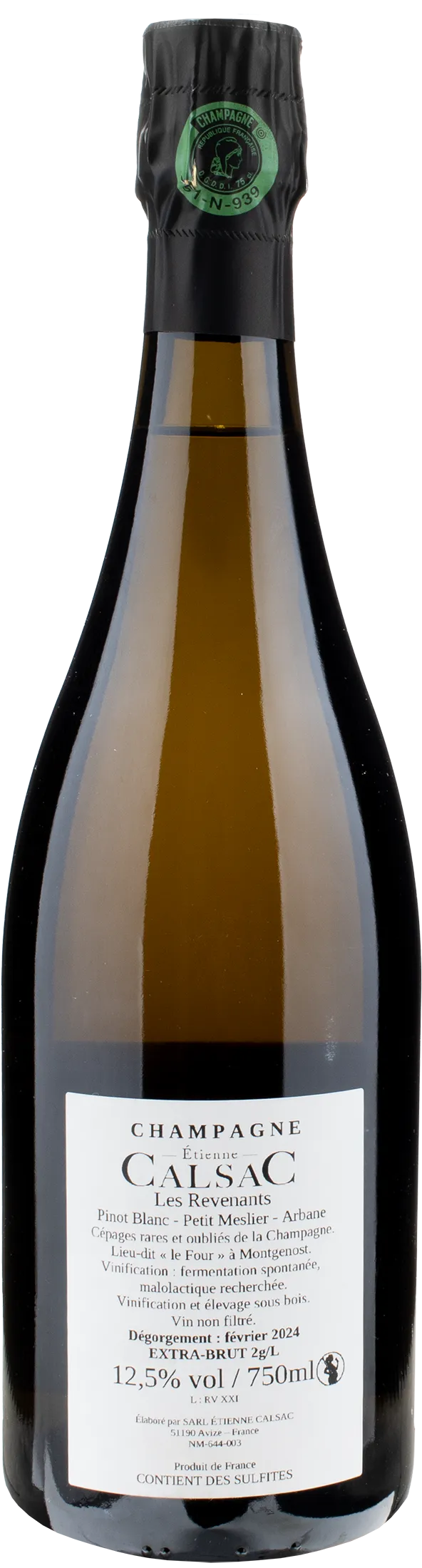 Etienne Calsac Champagne Les Revenants Extra Brut