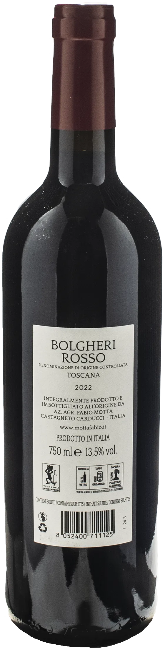 Fabio Motta Bolgheri Rosso Pievi 2022