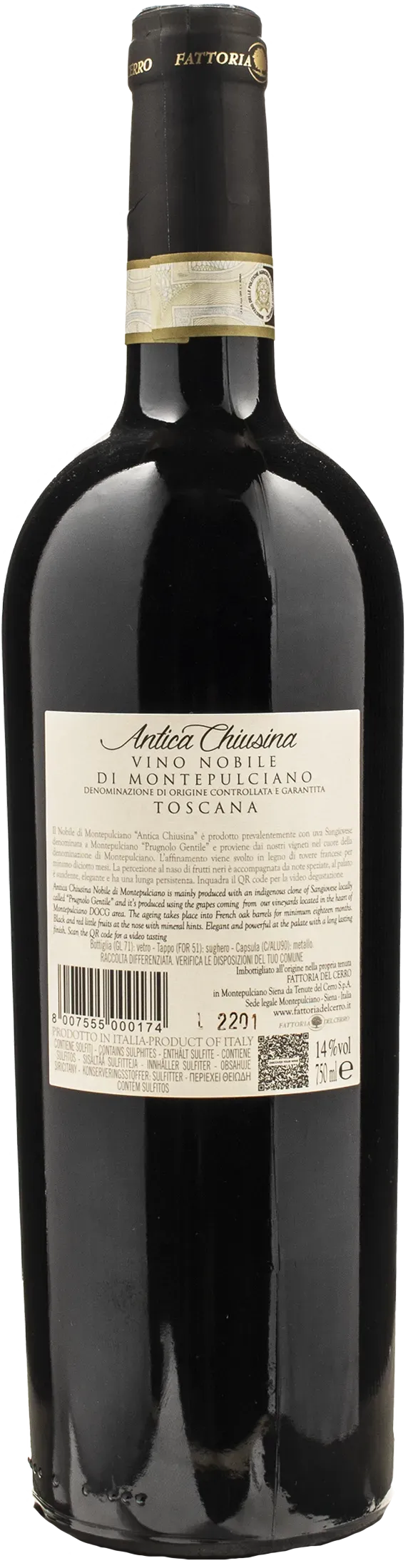 Fattoria del Cerro Nobile di Montepulciano Antica Chiusina 2018