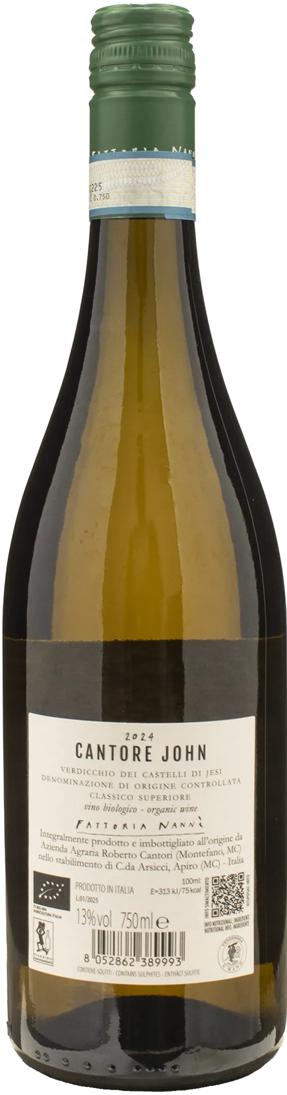Fattoria Nanni Verdicchio dei Castelli di Jesi Classico Superiore Cantore John 2024