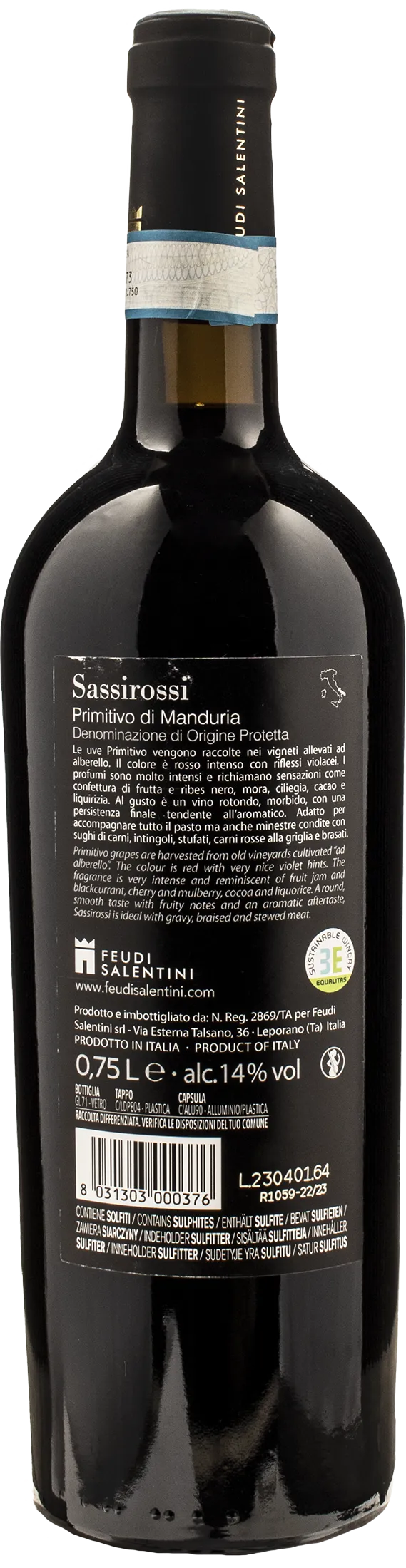 Feudi Salentini Primitivo di Manduria Sassirossi 2022