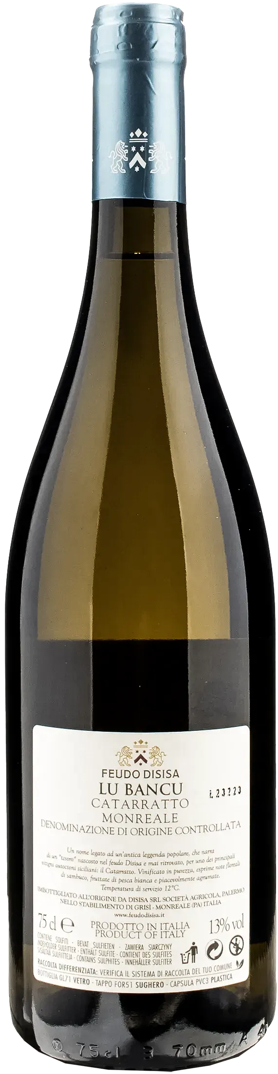 Feudo Disisa Catarratto Monreale Lu Bancu 2022