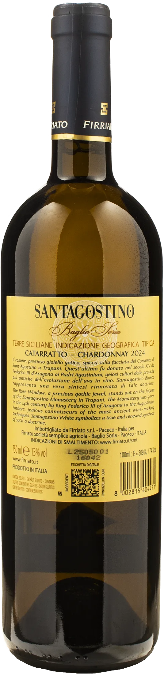 Firriato Santagostino Baglio Soria Cataratto Chardonnay 2024
