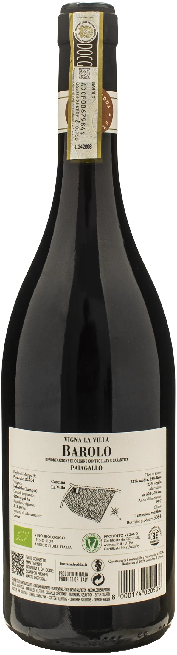 Fontanafredda Barolo Paiagallo Vigna La Villa 2021