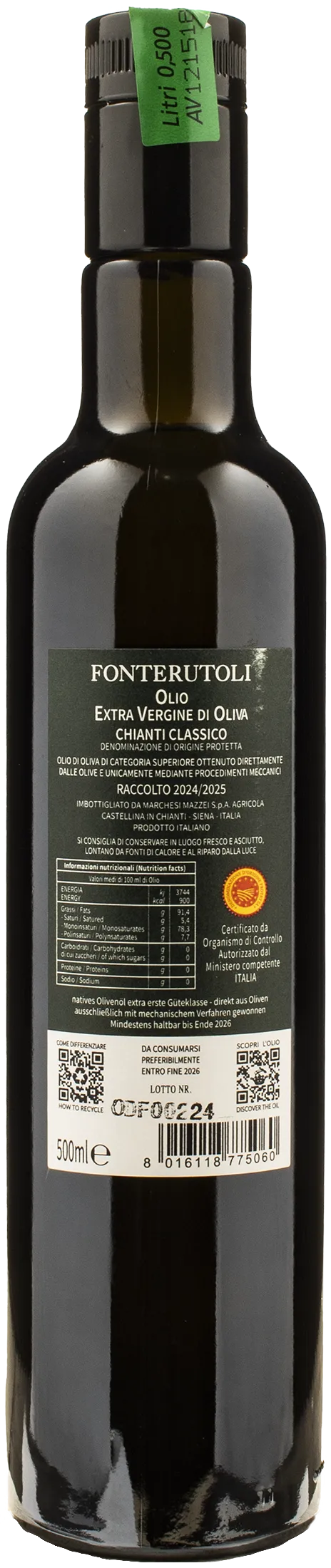 Fonterutoli Olio Extra Vergine d'Oliva Chianti Classico 0.5L 2024