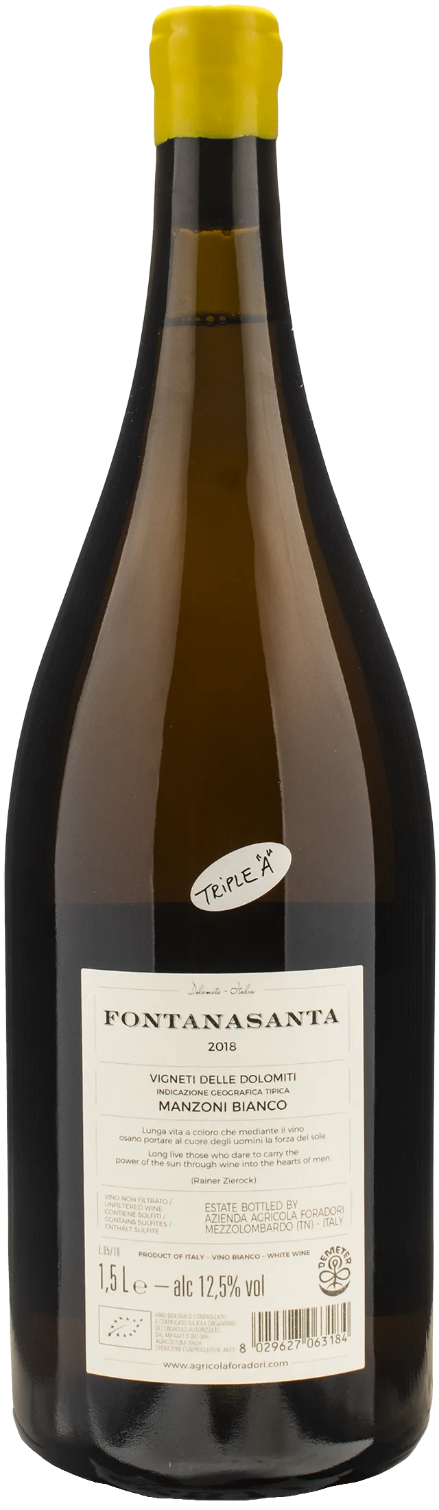 Foradori Fontanasanta Manzoni Bianco Magnum 2018