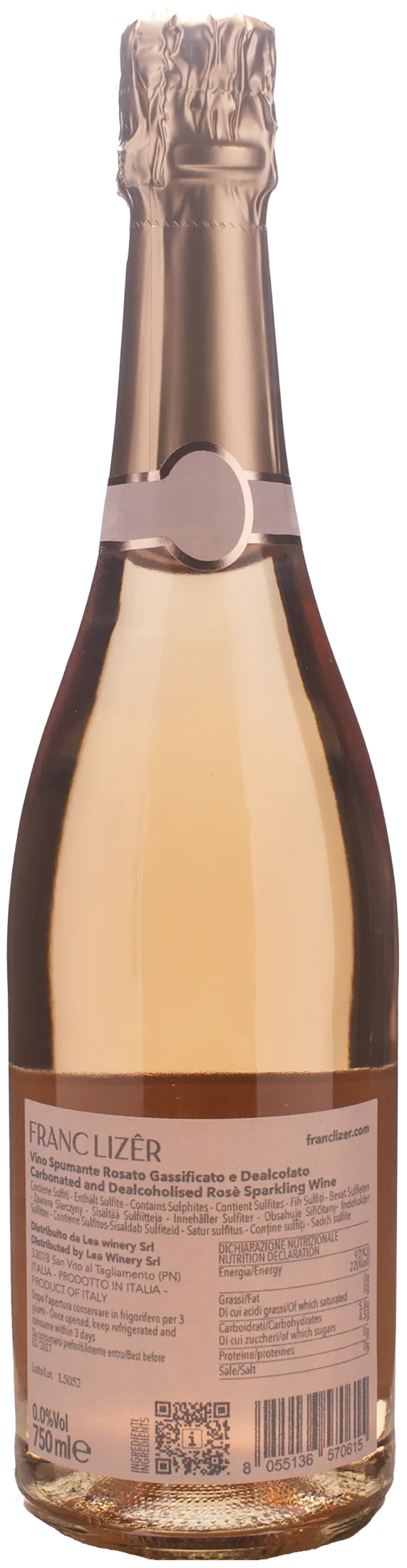 Franc Lizer Spumante Rosè Zero Alcol
