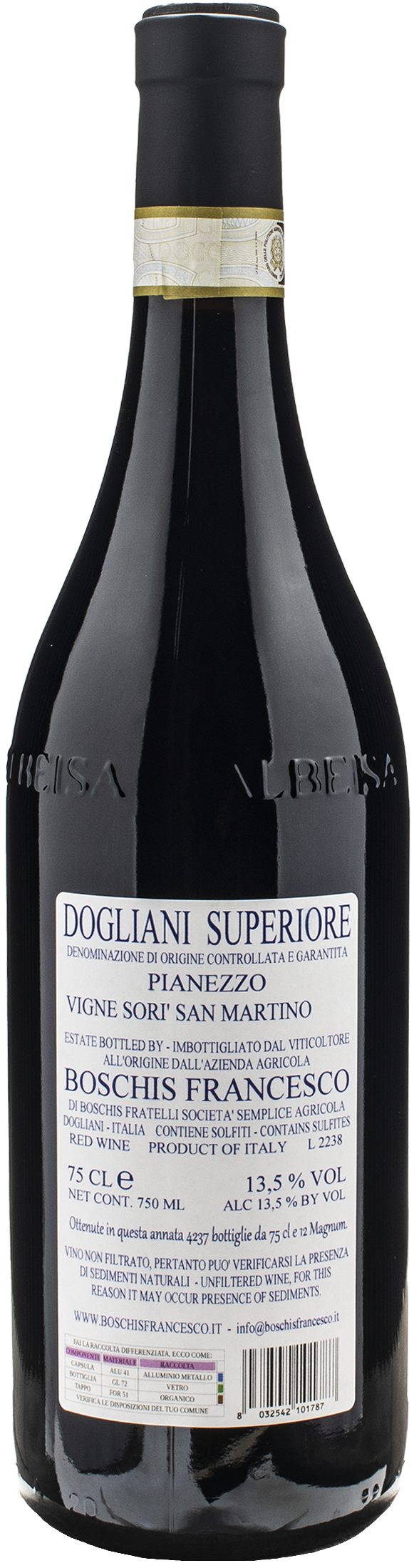 Francesco Boschis Dogliani Superiore Pianezzo Vigna Sori San Martino 2021