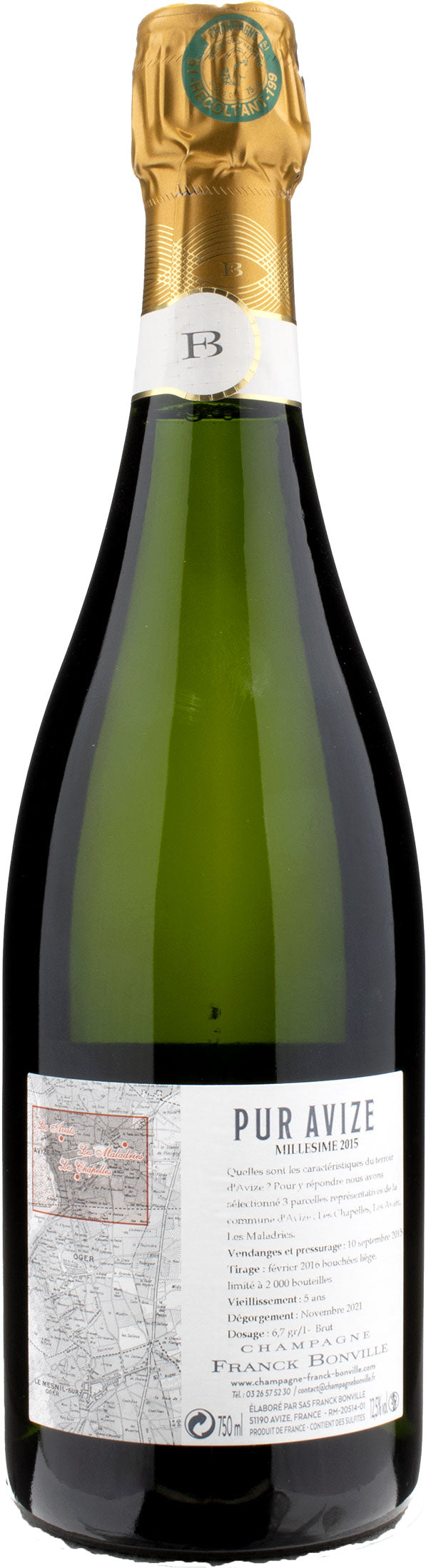 Franck Bonville Champagne Grand Cru Blanc de Blancs Pur Avize 2015