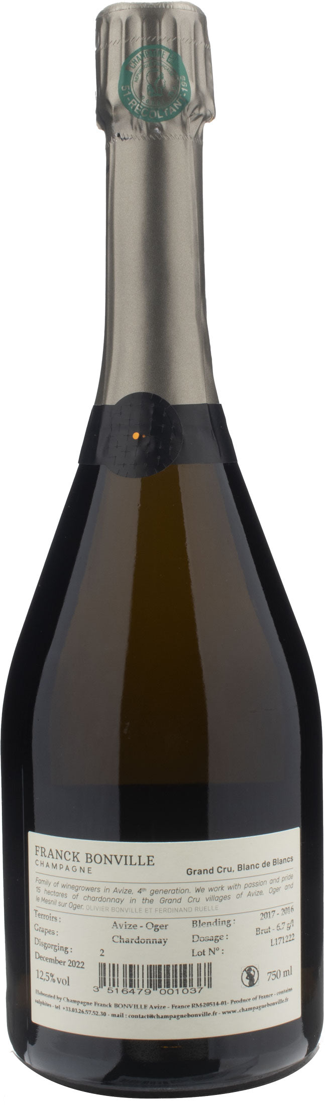 Franck Bonville Champagne Grand Cru Blanc de Blancs Unisson Brut